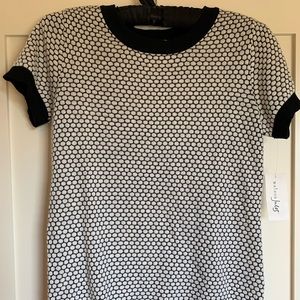 NWT Maison Jules S Black and white dot blouse